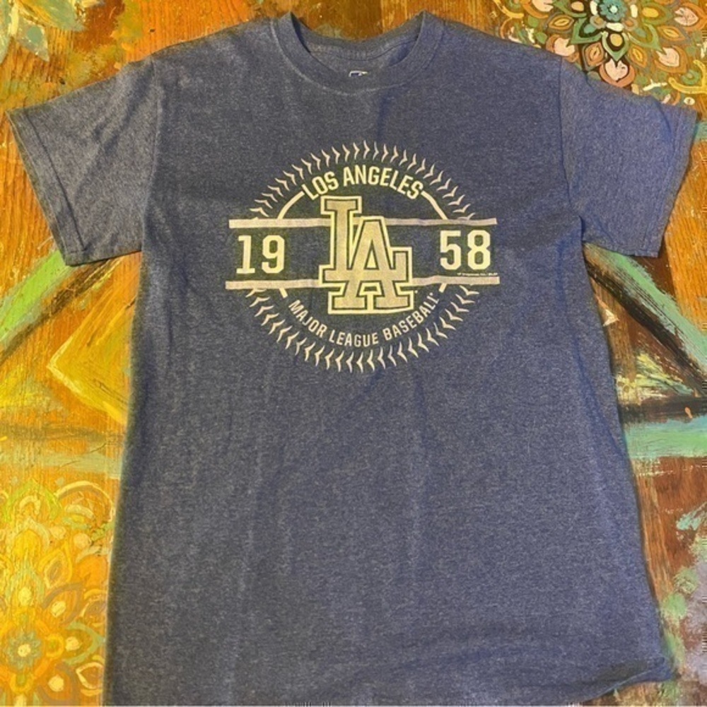 Majestic MLB Genuine Merchandise Los Angles Dodger Short Sleeve Shirt Tee Small